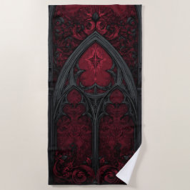 Toalha De Praia Janela Vermelha Gótica de Catedral – Arte Ornament