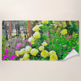 Toalha De Praia Jardim de Hydrangea do Chartreuse Green Limelight
