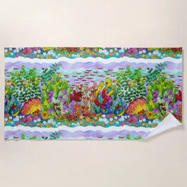 Toalha De Praia Jardim de Peixes