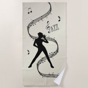 Toalha De Praia Jazz Dance Ouro Music Beach Towel