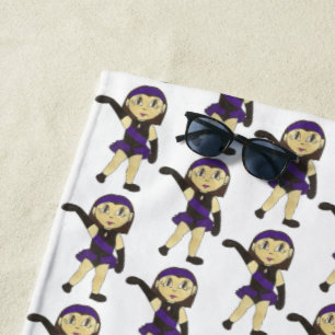Toalha De Praia Jazz Dance Teacher Considerando Roxo Preto