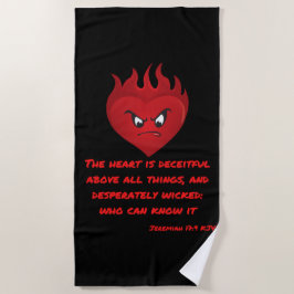 Toalha De Praia Jeremiah 17:9 KJV - Bíblia Escritura de Torre de P
