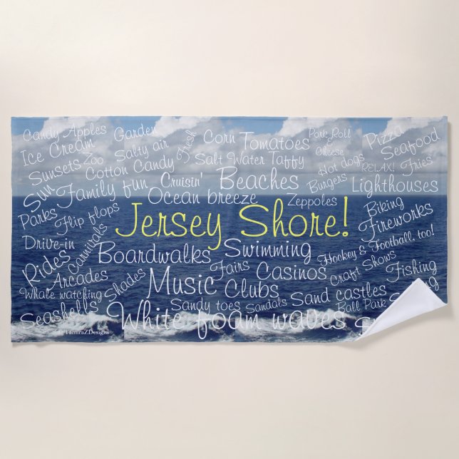 Toalha De Praia Jersey Shore Coisas Divertidas a Fazer (Frente)