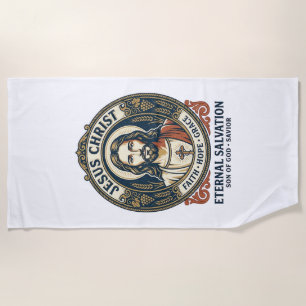 Toalha De Praia Jesus Barbeiro Masculino Grooming Gráfico Camiseta