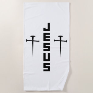 Toalha De Praia JESUS Nail Cross Christian Faith Para Crenças