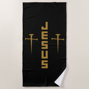 Toalha De Praia JESUS Nail Cross Christian Faith Para Crenças GLD