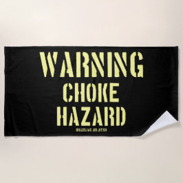 Toalha De Praia Jiu Jitsu Adverte Choke Hazard BJJ Gym