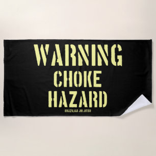 Toalha De Praia Jiu Jitsu Adverte Choke Hazard BJJ Gym