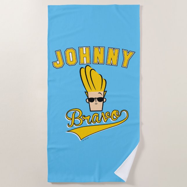Toalha De Praia Johnny Bravo Collegiate Graphic (Frente)