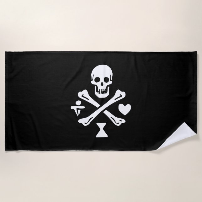 Toalha de praia Jolly Roger da Saga Pyrate (Frente)