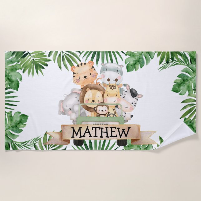 Toalha De Praia Jungle Safari Kids Beach Towel (Frente)