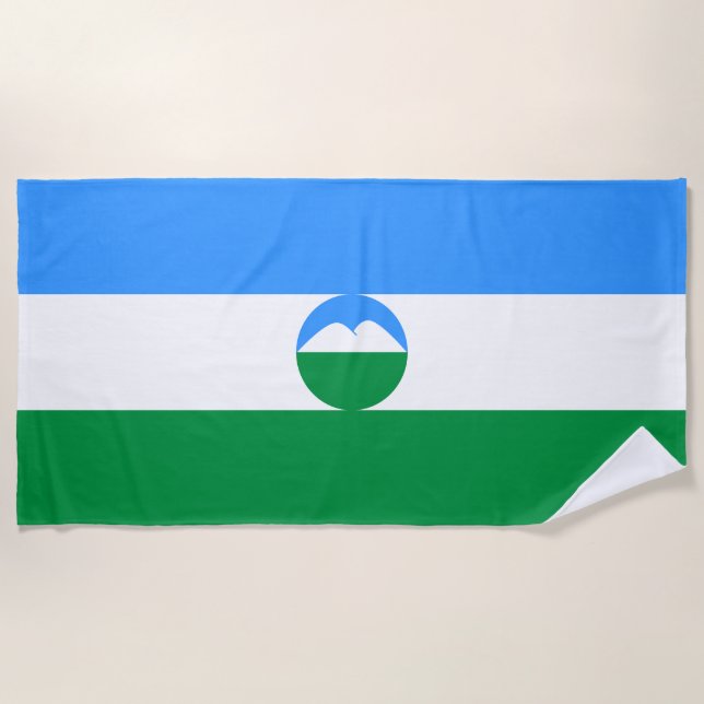 Toalha De Praia Kabardino Balkaria Flag (Frente)