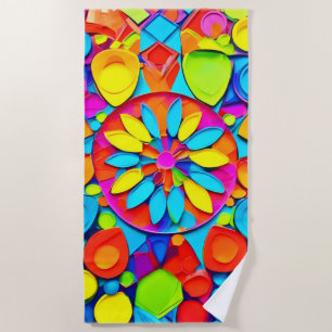Toalha De Praia Kaleidoscope Sinfonia Trabalho de arte