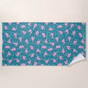 Toalha De Praia Kawaii Axolotl em Ocean Beach Towel