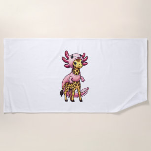 Toalha De Praia Kawaii Giraffe Axolotl Costume