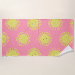 Toalha de Praia Kawaii Sun