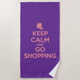 Toalha De Praia Keep Calm and Go Shopping