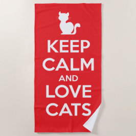 Toalha De Praia Keep Calm and Love Cats
