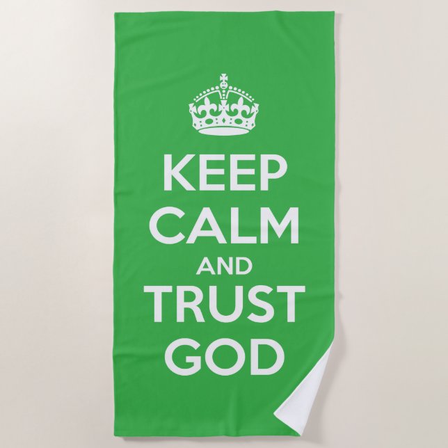 Toalha De Praia Keep Calm and Trust God (Frente)