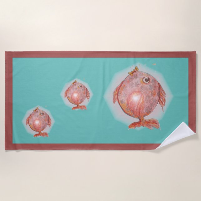 Toalha De Praia Kids Fantasy Fish Beach (Frente)