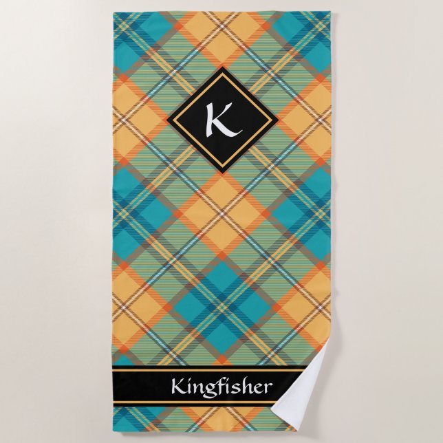 Toalha De Praia Kingfisher Tartan Beach Towel (Frente)