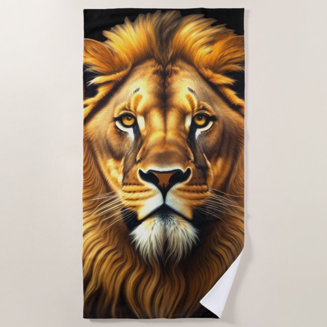 Toalha De Praia Kingly Lion (Frente)