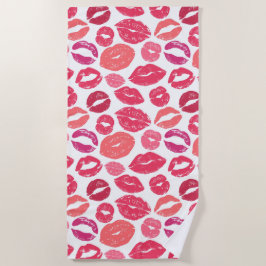 Toalha De Praia Kiss Lábios Love Beach Towel