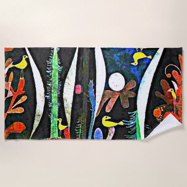 Toalha De Praia Klee - Paisagem com Aves Amarelas (Frente)