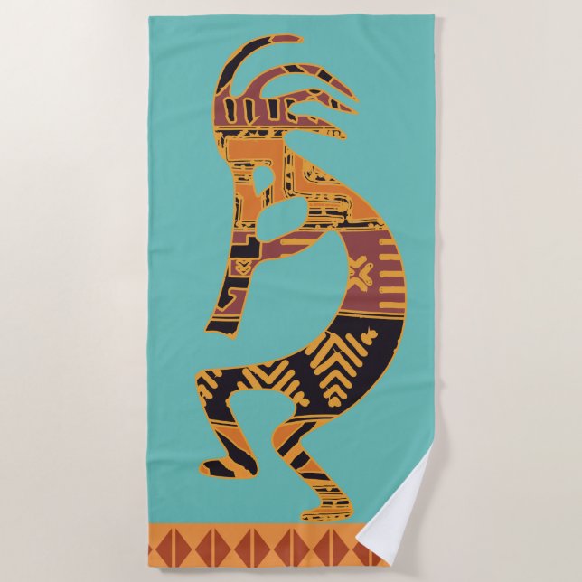Toalha De Praia Kokopelli Southwestern Beach Towel (Frente)