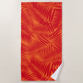 Toalha De Praia Kona Palms Hawaiian Leaf Tropical - Vermelho