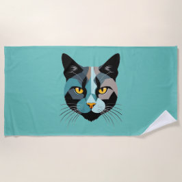 Toalha De Praia Kreative Katzenkopf Illustration