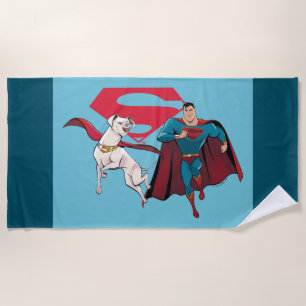 Toalha De Praia Krypto e Superman