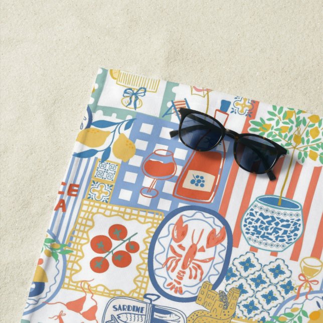 Toalha De Praia La Dolce Vita Italian Summer Lemon Mediterranean  (In Situ)
