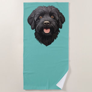 Toalha De Praia Labradoodle Black Dog