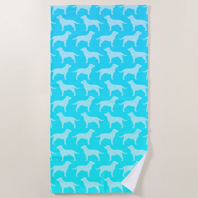 Toalha De Praia Labrador Retriever Silhouettes Patterno (Frente)