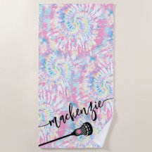 Lacrosse Girls Pink Tie Dye Personalizado