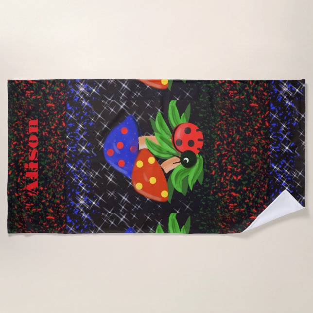 Toalha De Praia Ladybug Personalizado Towel (Frente)