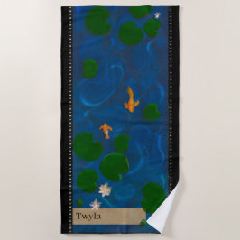 Toalha De Praia Lago de Lótus Personalizado