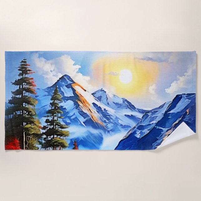 Toalha De Praia Lago Montanha: Vista Cênnica (Frente)