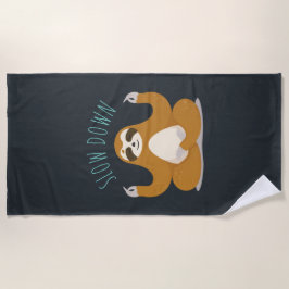 Toalha De Praia Lama no Lotus Yoga Pose "Devagar"