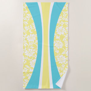 Toalha De Praia Laniakea Hawaiian Striped Surfboard - Lemon Yellow