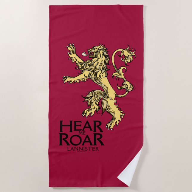 Toalha De Praia Lannister Sigil - Ouça-me Roar (Frente)