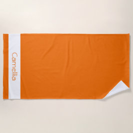 Toalha De Praia Laranja Bridesmaids Nomeia Caligrafia