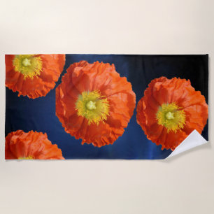 Toalha De Praia Laranja Brilhante Tangerina Paposa Flor Laranja Br
