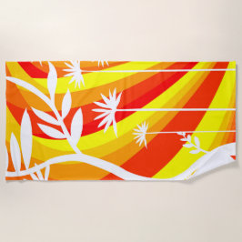 Toalha De Praia Laranja e Branco