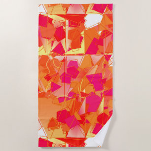 Toalha De Praia Laranja e Rosa Quente, Abstrato inspirado no Kadin