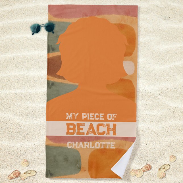 Toalha De Praia Laranja Queimado Minha Peça Geométrica de Praia (Burnt Orange My Piece of Beach Geometric Beach Towel  ©Susanne Sachers - Sunny Mind Design 🌞)