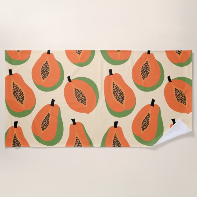 Toalha De Praia Laranja-Quente-Quente-De-Papaya (Frente)