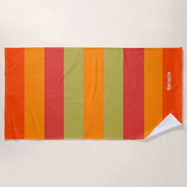 Toalha De Praia Laranja Vermelho Verde Strike Yoga Mat Personaliza (Frente)