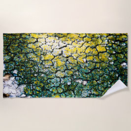 Toalha De Praia Latido de Árvore Amarelo e Verde